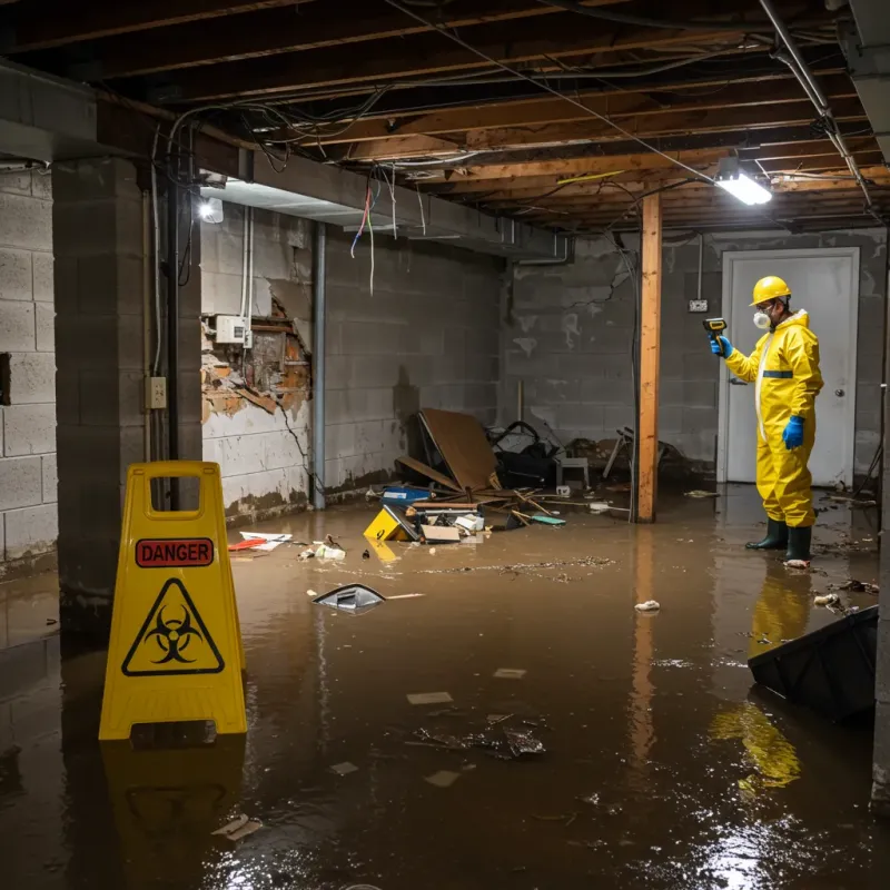 Flooded Basement Electrical Hazard in Posey County, IN Property